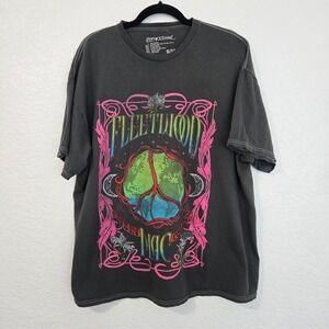 Fleetwood Mac Concert T Shirt Graphic Print Short Sleeve Gray Size S M